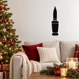 Candle-shaped LED Christmas light decal, black wall sticker silhouette