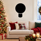 LED globe Christmas light decal with a black bulb silhouette on a wall