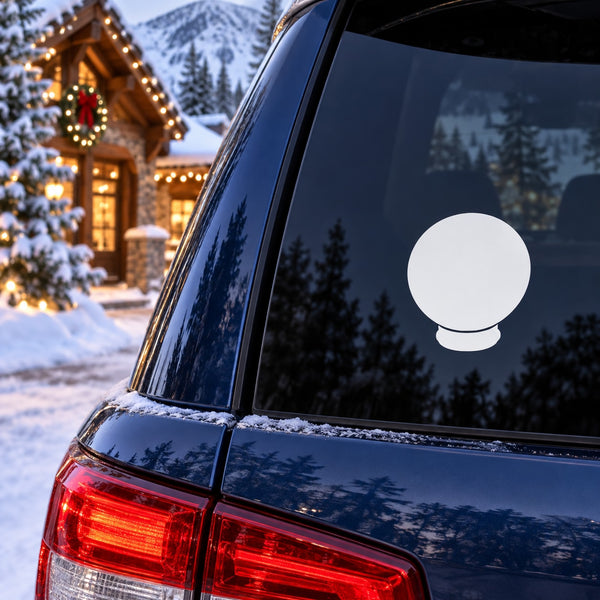 Round white light decal with small bulb base for car rear window
