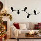Black string lights wall decal with five bulb outlines