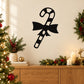 Black candy cane with solid ribbon wall decal