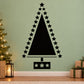 Black Christmas tree wall decal with star border and star top