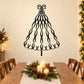 Swirled ribbon Christmas tree wall decal in black, with bow at the top