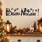 Christmas Italian Buon Natale wall decal in black script with stars and sparkle accents