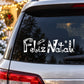 Christmas car window decal with “Feliz Natal!” text and starburst graphic
