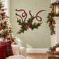 Printed holly leaf and red berry die-cut wall decal
