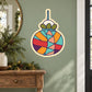Abstract Christmas ornament vinyl wall sticker, multicolor geometric design