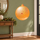 Orange round Christmas ornament vinyl wall sticker with red and star pattern
