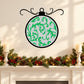 Green vine ornament decal, circular die-cut leaf print