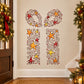 Christmas swirl star window stickers with red, yellow, and gold star swirls (4 vertical decals)