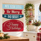 Holiday quote sticker: 'May Your Days Be Merry and Bright' + 'Happy Holidays'.