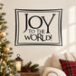 Joy to the World boxed quote decal, black lettering on white rectangular frame