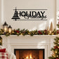 Holiday Greetings tree quote wall decal with holiday message and snowflake design