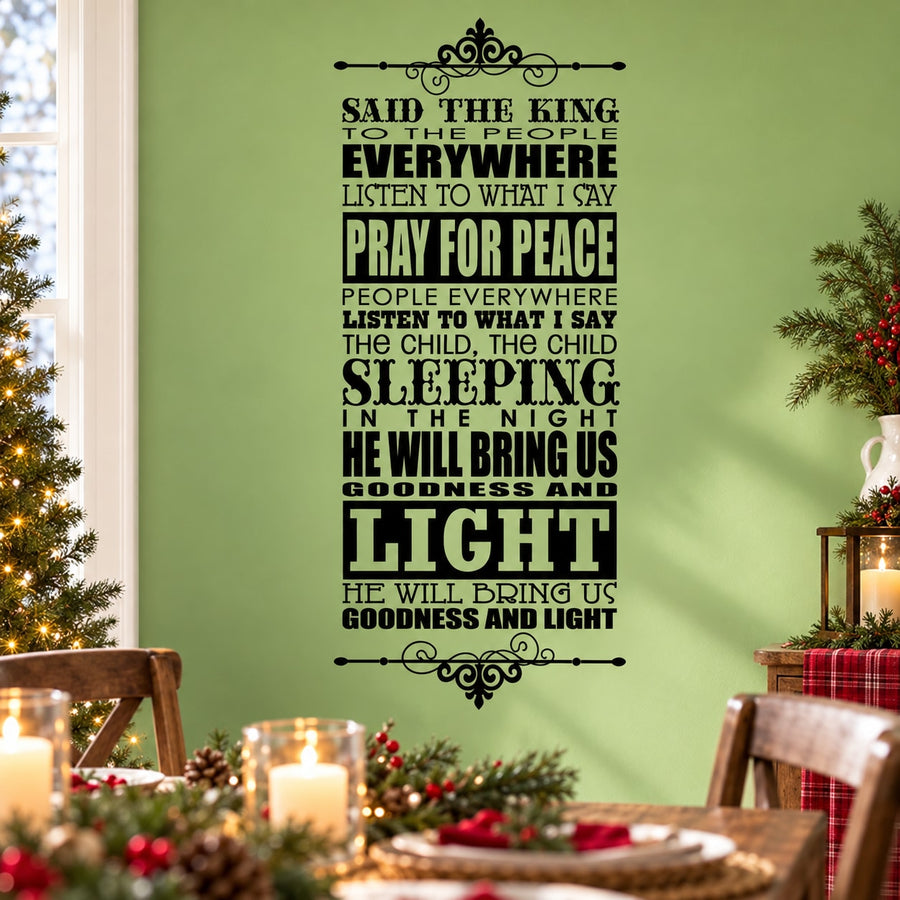 Inspirational quote wall decal with ornate top and bottom scroll frames