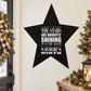 Black quote wall decal with large five-point star and white inspirational lettering