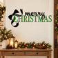 Christmas quote wall decal with black bow and green 'Merry Christmas' text