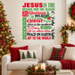 Multicolor Christmas wall decal with 'Jesus is the reason for the season' typography