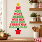 Multicolor Christmas typography wall decal with word list and star above
