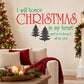 Christmas heart decal: red CHRISTMAS text with evergreen tree icons and green script