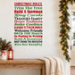 Christmas rules wall decal with holiday text in red and green on white background