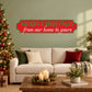 Christmas greeting sticker: red Merry Christmas lettering on green banner