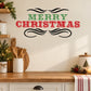 Decorative Merry Christmas printed wall decal with green and red lettering