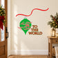 Christmas ornament wall decal with "Joy to the World" text