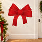 Velvety red Christmas ribbon bow decal, printed and die-cut with layered loops