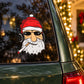 Christmas Santa smoking pipe sticker with black sunglasses, red hat, white beard