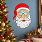 Santa Claus sticker with red hat, blue round glasses, and white beard