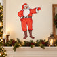 Red Santa Claus sticker with white beard, hat, and jolly standing pose
