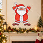 Cartoon Santa jumping sticker with red suit and white beard