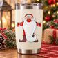 Santa sticker of a cartoon face with long curled white beard