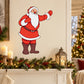 Christmas Santa waving sticker with red suit, white beard, and raised right hand