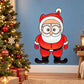 Santa face surprised expression sticker in red suit with white beard and hat