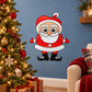 Santa shrugging Christmas sticker with red hat and white beard, arms out