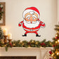 Cartoon Santa Claus ready-pose sticker in red and white, round face and beard