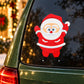 Christmas Santa sticker with red suit, white trim, and stretched arms