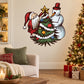 Christmas Santa and snowman wall sticker with wreath tree graphic