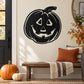 Black jack-o-lantern face decal with carved pumpkin eyes and smile