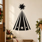 Black Christmas tree slats decal with star symbols