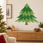 Green pine tree wall sticker with layered triangular branches