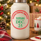 Santa postal stamp date decal: red circular seal with green “XMAS DEC. 25”