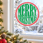 Circular Christmas text decal with red border and green “MERRY CHRISTMAS” lettering
