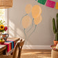Cinco de Mayo balloons wall decal with three beige balloons and blue strings