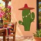 Green cactus Cinco de Mayo wall decal with festive banner on top