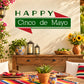 Happy Cinco de Mayo wall decal with green sign and red banners, vinyl lettering