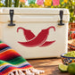 Red chili pepper wall decal, vinyl sticker with curved peppers design