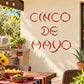 Cinco de Mayo pepper wall decal with red and white chili pepper outlines