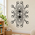 Circle design wall decal set with black geometric oval and circular node pattern